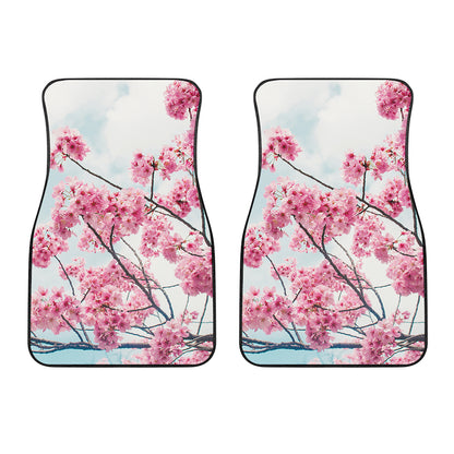 Pink Cherry Blossom Print Front Car Floor Mats