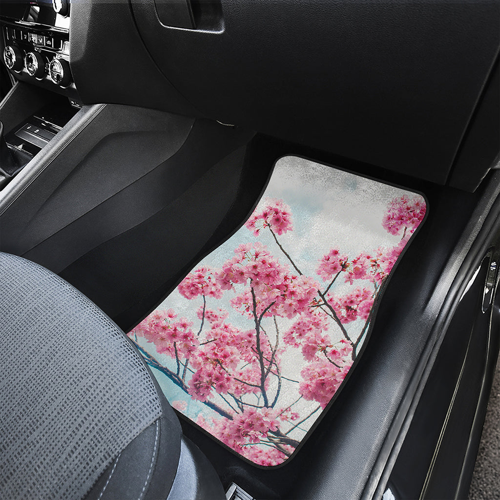 Pink Cherry Blossom Print Front Car Floor Mats