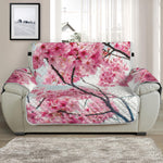 Pink Cherry Blossom Print Half Sofa Protector