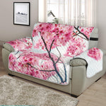 Pink Cherry Blossom Print Half Sofa Protector