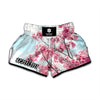Pink Cherry Blossom Print Muay Thai Boxing Shorts