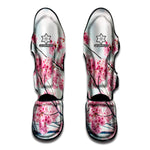 Pink Cherry Blossom Print Muay Thai Shin Guard