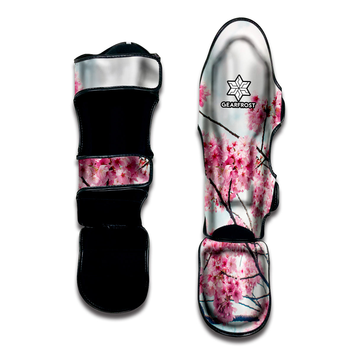Pink Cherry Blossom Print Muay Thai Shin Guard