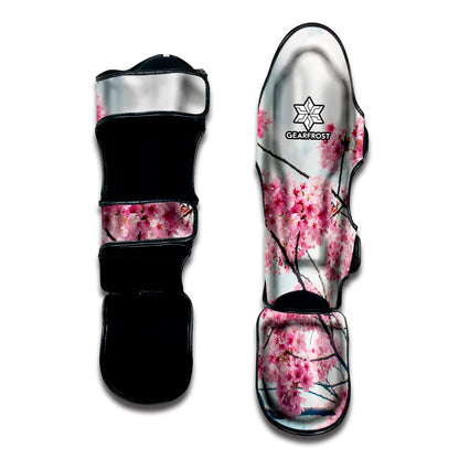 Pink Cherry Blossom Print Muay Thai Shin Guard
