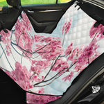 Pink Cherry Blossom Print Pet Car Back Seat Cover