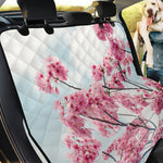 Pink Cherry Blossom Print Pet Car Back Seat Cover