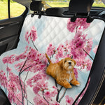 Pink Cherry Blossom Print Pet Car Back Seat Cover
