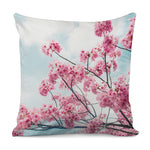 Pink Cherry Blossom Print Pillow Cover