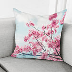 Pink Cherry Blossom Print Pillow Cover