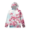Pink Cherry Blossom Print Pullover Hoodie