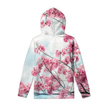 Pink Cherry Blossom Print Pullover Hoodie