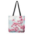 Pink Cherry Blossom Print Tote Bag