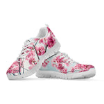 Pink Cherry Blossom Print White Sneakers