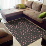 Pink Cherry Pattern Print Area Rug
