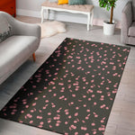 Pink Cherry Pattern Print Area Rug