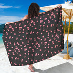 Pink Cherry Pattern Print Beach Sarong Wrap