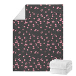 Pink Cherry Pattern Print Blanket