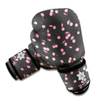 Pink Cherry Pattern Print Boxing Gloves