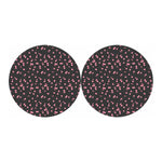 Pink Cherry Pattern Print Car Coasters