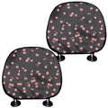 Pink Cherry Pattern Print Car Headrest Covers