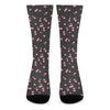 Pink Cherry Pattern Print Crew Socks