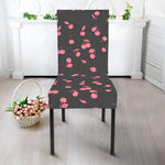 Pink Cherry Pattern Print Dining Chair Slipcover