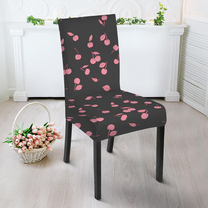 Pink Cherry Pattern Print Dining Chair Slipcover