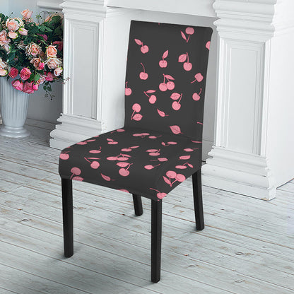 Pink Cherry Pattern Print Dining Chair Slipcover