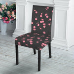 Pink Cherry Pattern Print Dining Chair Slipcover