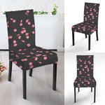 Pink Cherry Pattern Print Dining Chair Slipcover