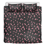 Pink Cherry Pattern Print Duvet Cover Bedding Set