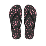 Pink Cherry Pattern Print Flip Flops