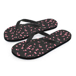 Pink Cherry Pattern Print Flip Flops