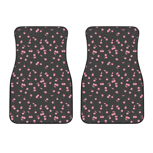 Pink Cherry Pattern Print Front Car Floor Mats