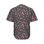 Pink Cherry Pattern Print Men's Baseball Jersey