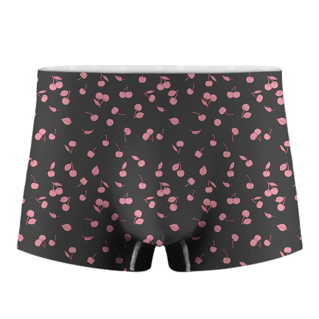 Pink Cherry Pattern Print Men's Boxer Briefs