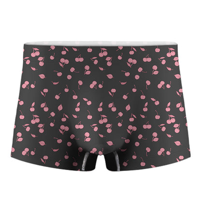 Pink Cherry Pattern Print Men's Boxer Briefs