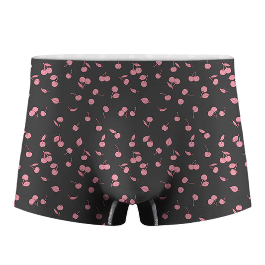 Pink Cherry Pattern Print Men's Boxer Briefs