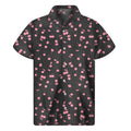 Pink Cherry Pattern Print Men's Short Sleeve Shirt
