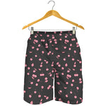 Pink Cherry Pattern Print Men's Shorts