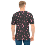 Pink Cherry Pattern Print Men's T-Shirt