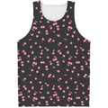 Pink Cherry Pattern Print Men's Tank Top