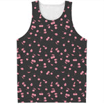 Pink Cherry Pattern Print Men's Tank Top