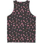 Pink Cherry Pattern Print Men's Tank Top