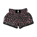 Pink Cherry Pattern Print Muay Thai Boxing Shorts