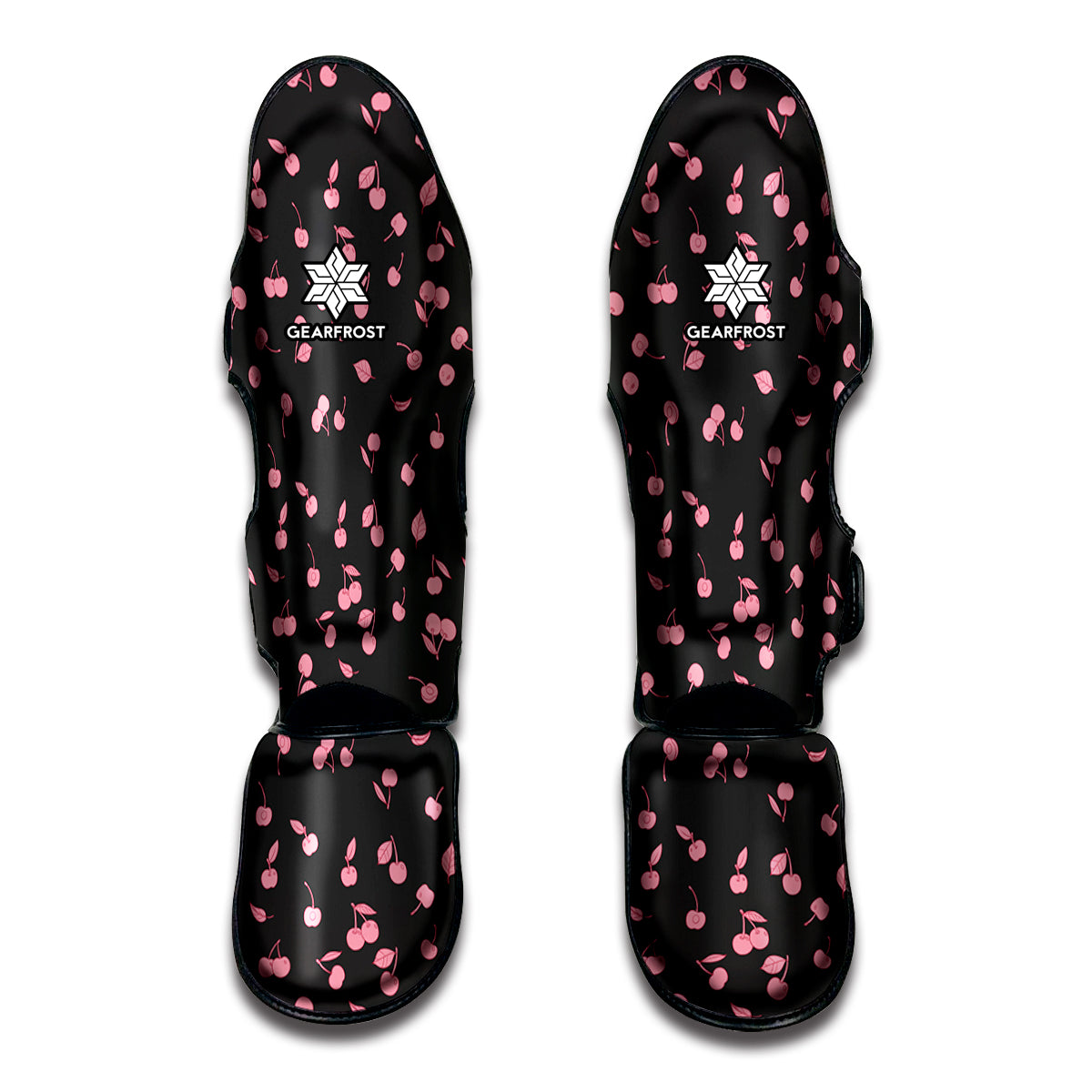 Pink Cherry Pattern Print Muay Thai Shin Guard