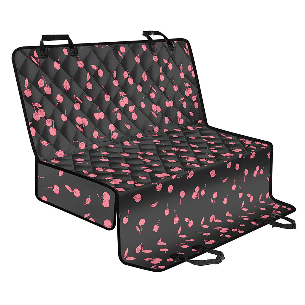 Pink Cherry Pattern Print Pet Car Back Seat Cover