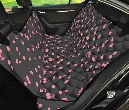 Pink Cherry Pattern Print Pet Car Back Seat Cover