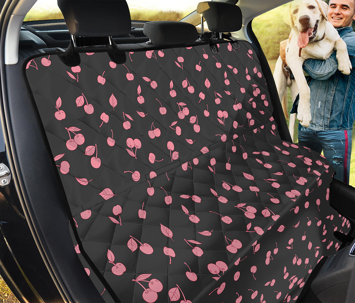Pink Cherry Pattern Print Pet Car Back Seat Cover