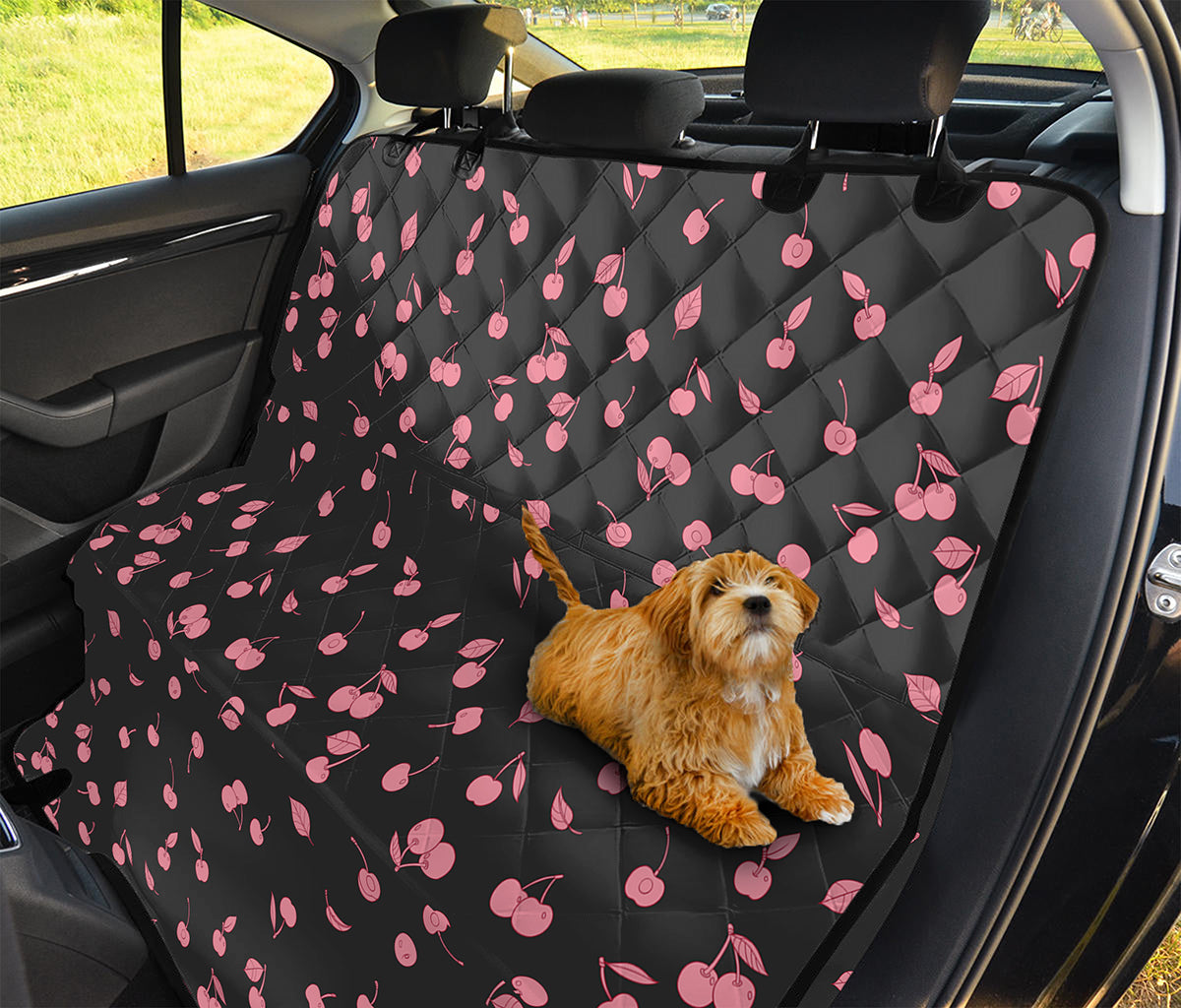 Pink Cherry Pattern Print Pet Car Back Seat Cover
